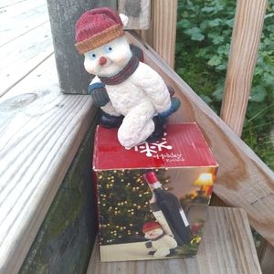 Kirkland's Holiday Resin Snowman Wine Bottle Holder